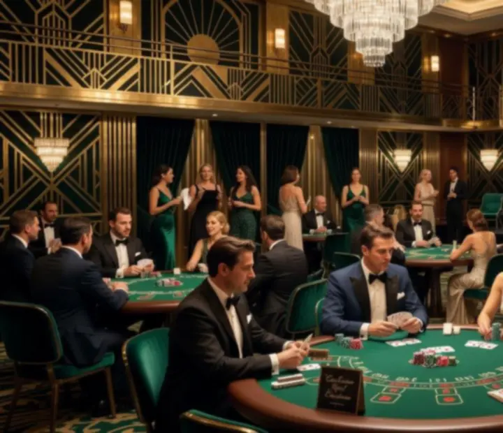 Nastrojowe oświetlenie w klimacie casino z ciepłym światłem