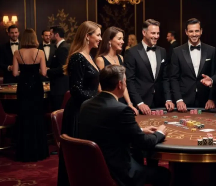 Profesjonalni krupierzy prowadzący gry casino dla gości VIP