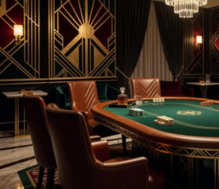 Stylowa sala przygotowana na luksusowy wieczór pokerowy