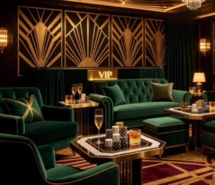 Strefa VIP w stylu art déco z wygodnymi fotelami